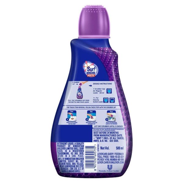 Surf Excel Matic Front Load Liquid Detergent - 500ml - Image 3