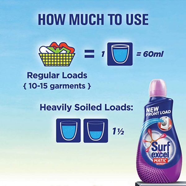 Surf Excel Matic Front Load Liquid Detergent - 500ml - Image 4