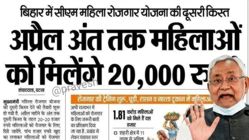 Mukhyamantri Mahila Rojgar Yojana 2nd Installment 2026